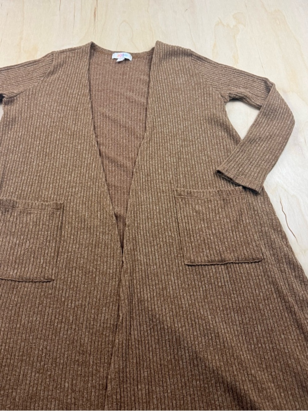 LuLaRoe Brown Ribbed Open Cardigan